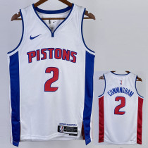 2022-23 Pistons CUNNINGHAM #2 White Top Quality Hot Pressing NBA Jersey