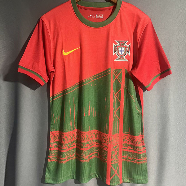 2023-24 Portugal Red Green Special Edition Fans Soccer Jersey