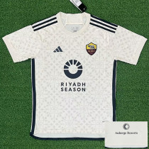 2023-24 Roma Away Fans Soccer Jersey (Print RI..SE.+Au..Res.. )(胸前圆圈/背下广告)