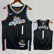 2022-23 Clippers HARDEN #1 Black City Edition Top Quality Hot Pressing NBA Jersey