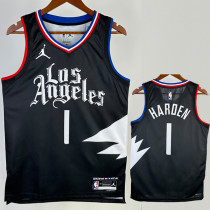 2022-23 Clippers HARDEN #1 Black Top Quality Hot Pressing NBA Jersey (Trapeze Edition) 飞人版