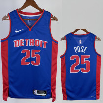 2022-23 Pistons ROSE #25 Blue Top Quality Hot Pressing NBA Jersey(V领)