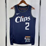 2023-24 Clippers LEONARD #2 Dark blue City Edition Top Quality Hot Pressing NBA Jersey