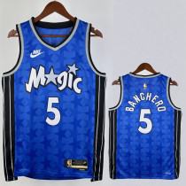 2023-24 Magic BAANCHERO #5 Dark Blue Top Quality Hot Pressing NBA Jersey (Retro Logo)(V领)