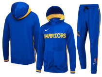 2023-24 NBA Warriors Blue Full Zip hoodie Tracksuit