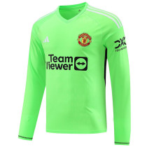 2023-24 Man Utd Fluorescent Green GoalKeeper Long Sleeve Soccer Jersey (长袖)