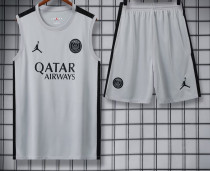 2023-24 PSG Grey Tank top and shorts suit