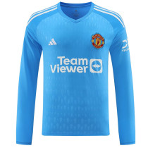 2023-24 Man Utd Blue GoalKeeper Long Sleeve Soccer Jersey (长袖)