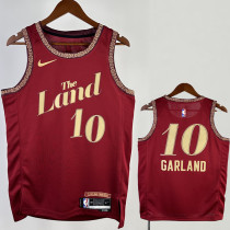 2023-24 Cleveland Cavaliers GARLAND #10 Red City Edition Top Quality Hot Pressing NBA Jersey