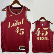 2023-24 Cleveland Cavaliers MITCHLL #45 Red City Edition Top Quality Hot Pressing NBA Jersey