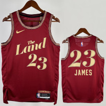 2023-24 Cleveland Cavaliers JAMES #23 Red City Edition Top Quality Hot Pressing NBA Jersey