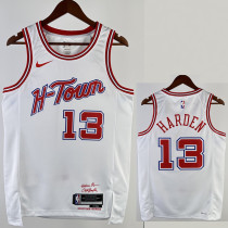2023-24 ROCKETS HARDEN #13 White City Edition Home Top Quality Hot Pressing NBA Jersey