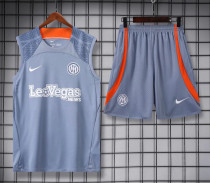 2023-24 INT Grey Tank top and shorts suit