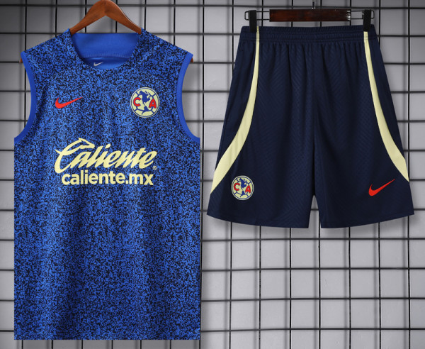 2024-25 Club America Royal Blue Tank top and shorts suit