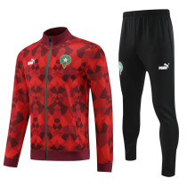 2023-24 Morocco Red Jacket Tracksuit