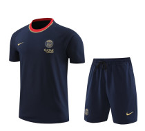 2023-24 PSG Royal Blue Training Short Suit (100%Cotton)纯棉