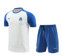 2023-24 Marseille White Training Short Suit (100%Cotton)纯棉