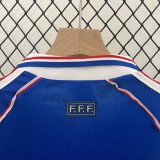 1998 France Home Kids Retro Soccer Jersey (带小字)