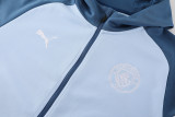 2024-25 Man City Blue-Gray Hoodie Jacket Tracksuit #01