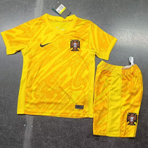 2024-25 Portugal Yellow GoalKeeper Kids Soccer Jersey