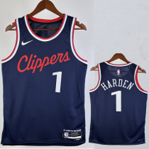2024-25 Clippers HARDEN #1 Navy Blue Away Top Quality Hot Pressing NBA Jersey