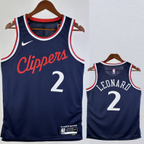 2024-25 Clippers LEONARD #2 Navy Blue Away Top Quality Hot Pressing NBA Jersey