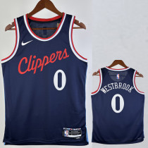 2024-25 Clippers WESTBROOK #0 Navy Blue Away Top Quality Hot Pressing NBA Jersey