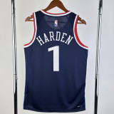 2024-25 Clippers HARDEN #1 Navy Blue Away Top Quality Hot Pressing NBA Jersey