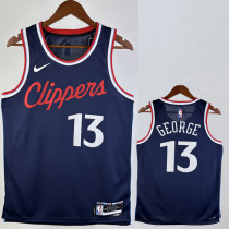 2024-25 Clippers GEORGE #13 Navy Blue Away Top Quality Hot Pressing NBA Jersey