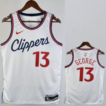 2024-25 Clippers GEORGE #13 White City Edition Home Top Quality Hot Pressing NBA Jersey