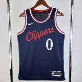 2024-25 Clippers WESTBROOK #0 Navy Blue Away Top Quality Hot Pressing NBA Jersey