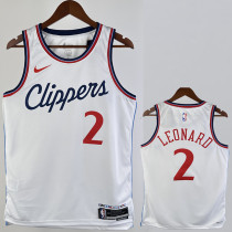 2024-25 Clippers LEONARD #2 White City Edition Home Top Quality Hot Pressing NBA Jersey