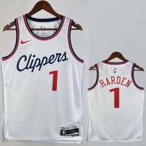 2024-25 Clippers HARDEN #1 White City Edition Home Top Quality Hot Pressing NBA Jersey