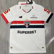 2024-25 Sao Paulo Home Print Sponsor Fans Soccer Jersey (带全广告)