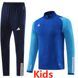 2024 AD Fancy Blue Kids Half Pull Tracksuit #AB05 (童装) (半拉链)