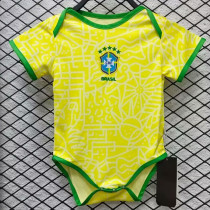 2024-25 Brazil Home Baby Infant Crawl Suit