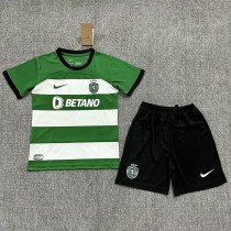 2023-24 Sporting Lisbon Home Kids Soccer Jersey