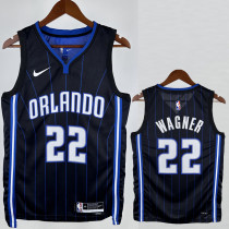 2022-23 Magic WAGNER #22 Black Away Top Quality Hot Pressing NBA Jersey（黑色条纹）