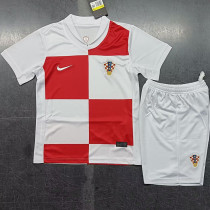 2024-25 Croatia Home Kids Soccer Jersey