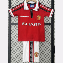 1998 Man Utd Home Kids Retro Soccer Jersey