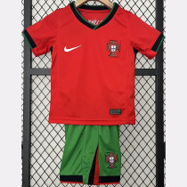 2024-25 Portugal Home Kids Soccer Jersey