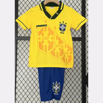 1994 Brazil Home Kids Retro Soccer Jersey