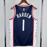 2018-19 Clippers HARDEN #1 Dark Blue City Edition Top Quality Hot Pressing NBA Jersey