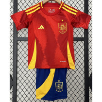 2024-25 Spain Home Kids Soccer Jersey
