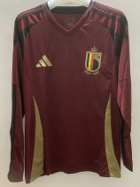 2024-25 Belgium Home Long Sleeve Soccer Jersey (长袖)