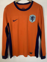 2024-25 Netherlands Home Long Sleeve Soccer Jersey (长袖)