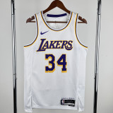 2022-23 LAKERS O'NEAL #34 White Top Quality Hot Pressing NBA Jersey(圆领)