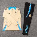 2024-25 Argentina Earthy Yellow Half Pull Tracksuit (半拉链)