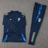 2024-25 Italy Royal Blue Half Pull Tracksuit (半拉链)