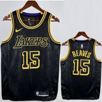 LAKERS REAVES #15 Black Top Quality Hot Pressing NBA Jersey(蛇纹)
